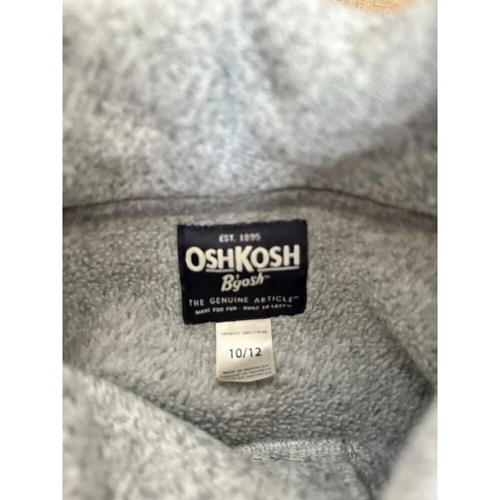 Oshkosh Bgosh Kids Gray Pullover Sweater With Button Neck Size 10/12